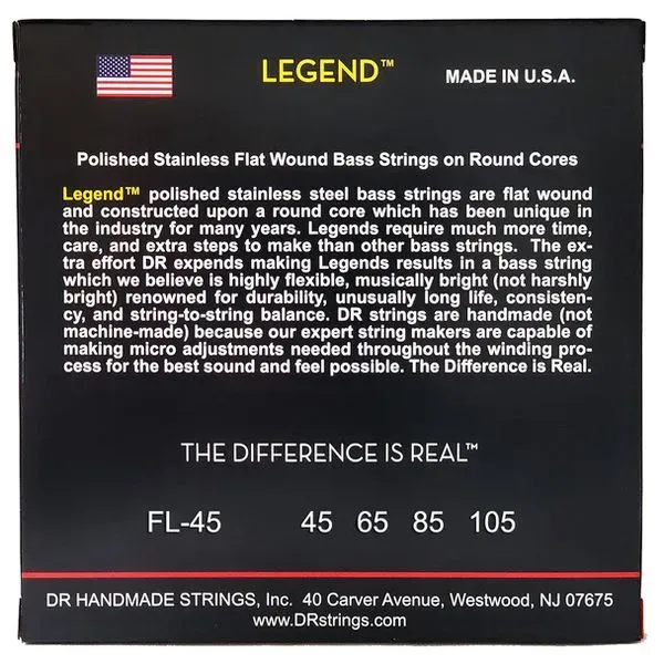 DR FL-45 Legend Flatwound Bass Strings 45-105 — view 2