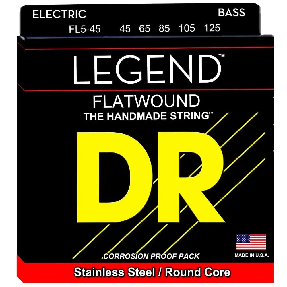 DR Legend Flatwound Bass Strings FL5-45 Medium - 5 String - 45-125 — view 2