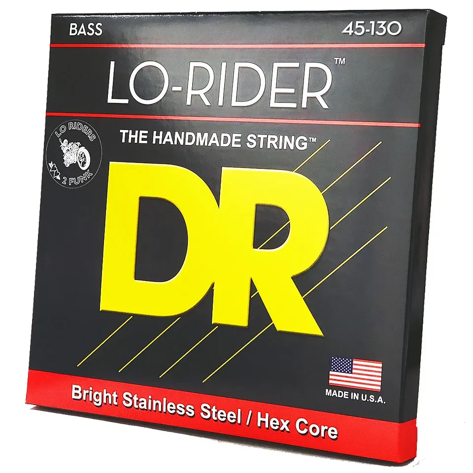 DR Strings Lo-Rider Bass Guitar Strings - .045-.130 5-string — view 1