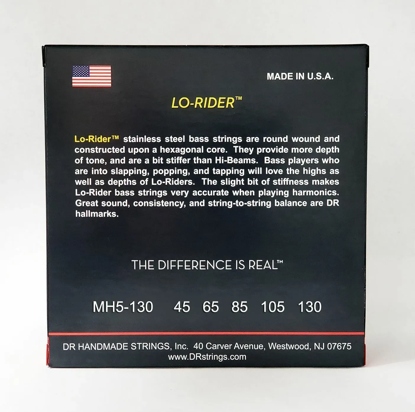 DR Strings Lo-Rider Bass Guitar Strings - .045-.130 5-string — view 2