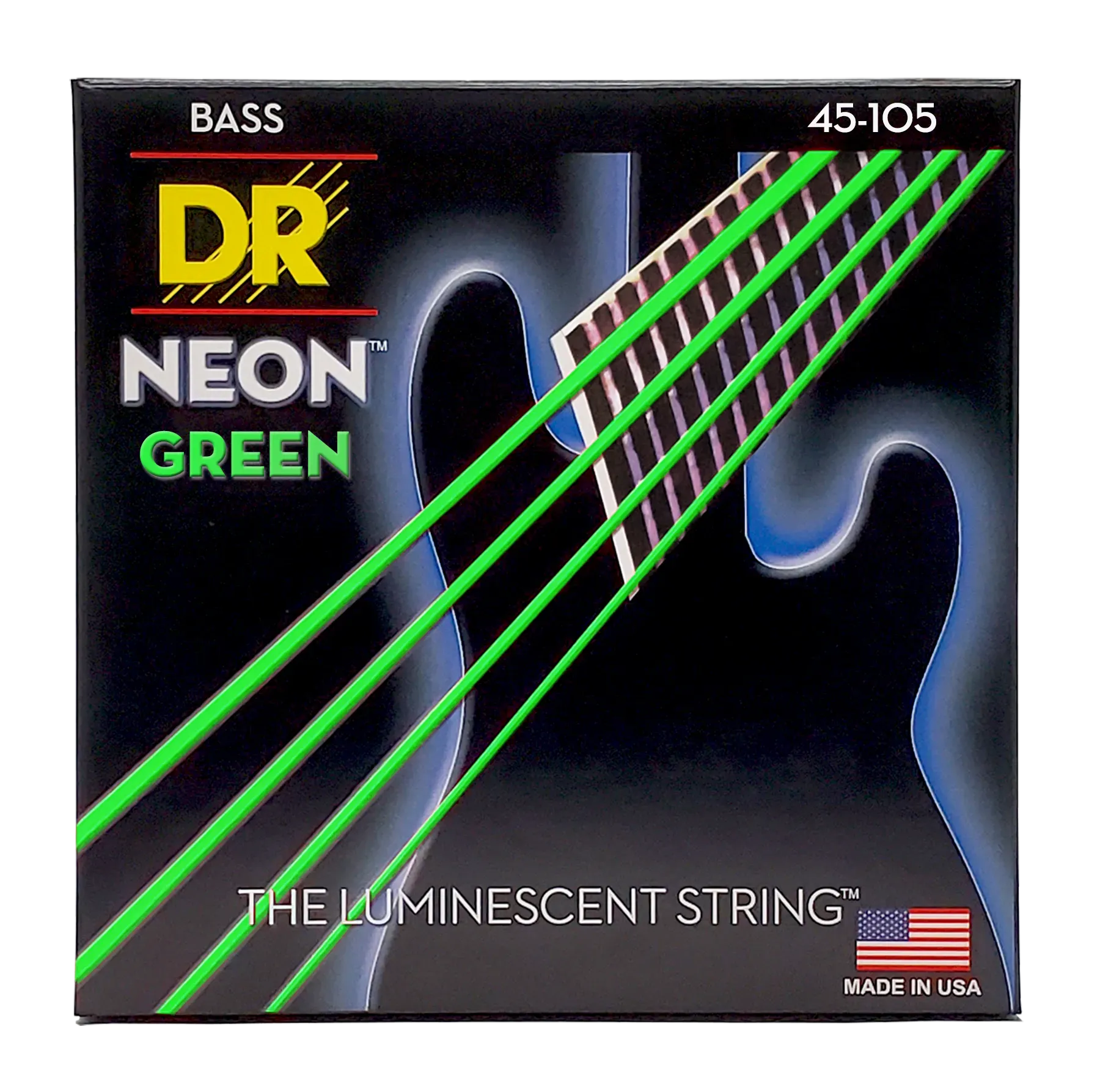 DR STRINGS BASS NEON GREEN 4ST 45-105 — view 3