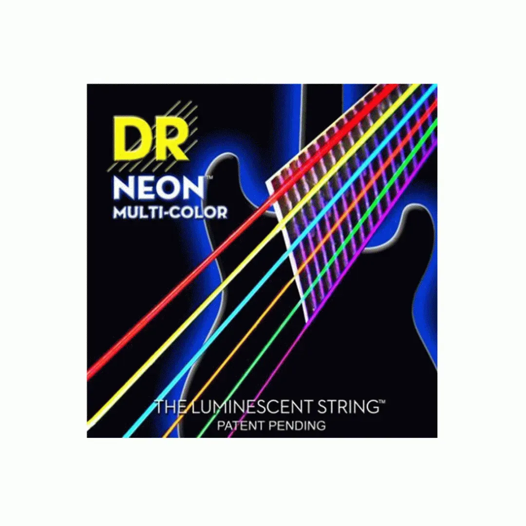 DR Neon Multi Colour Electric Guitar Strings 10-46 — view 2
