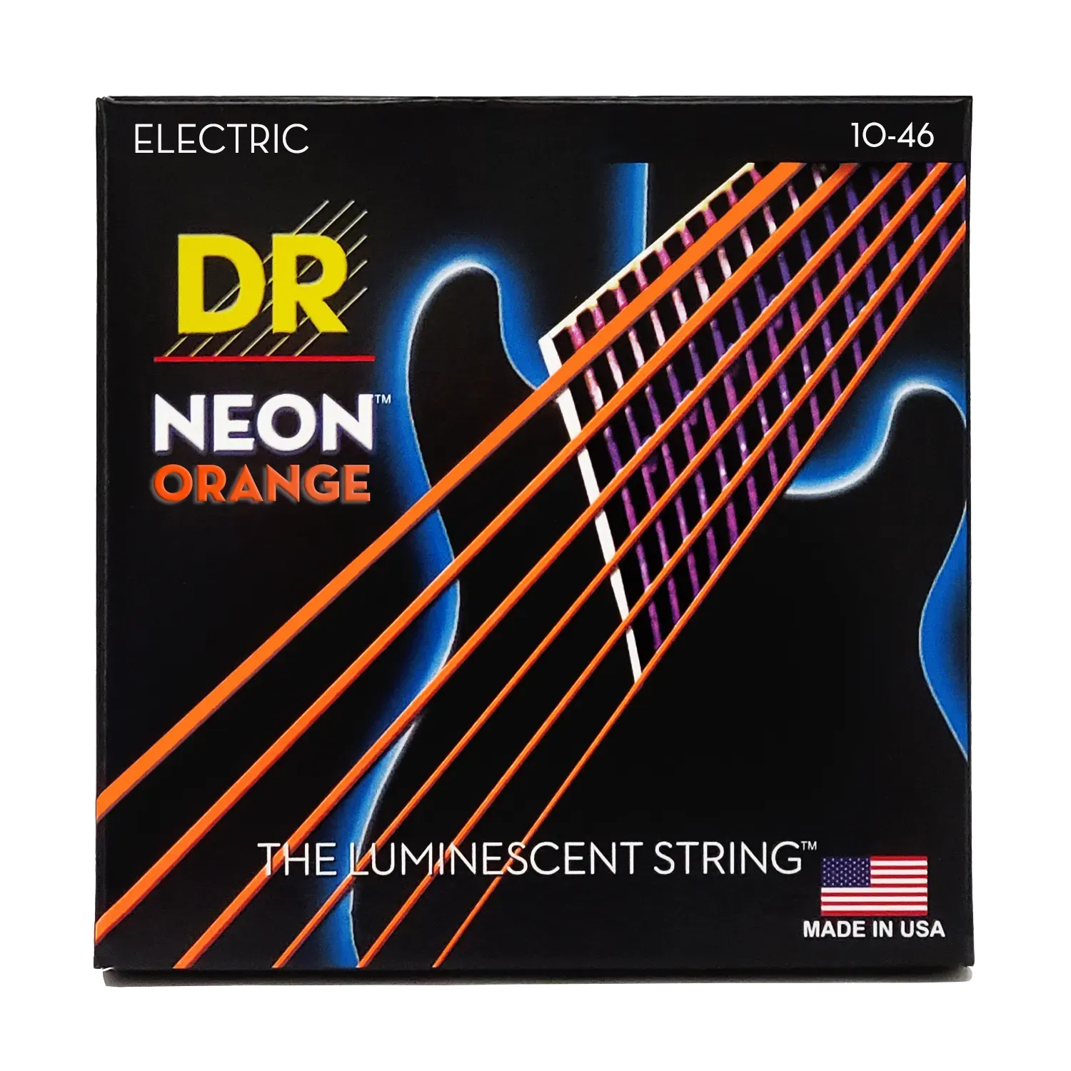 DR String Neon Orange K3 Coated Electric Guitar String Set – 10-46 Medium — view 2