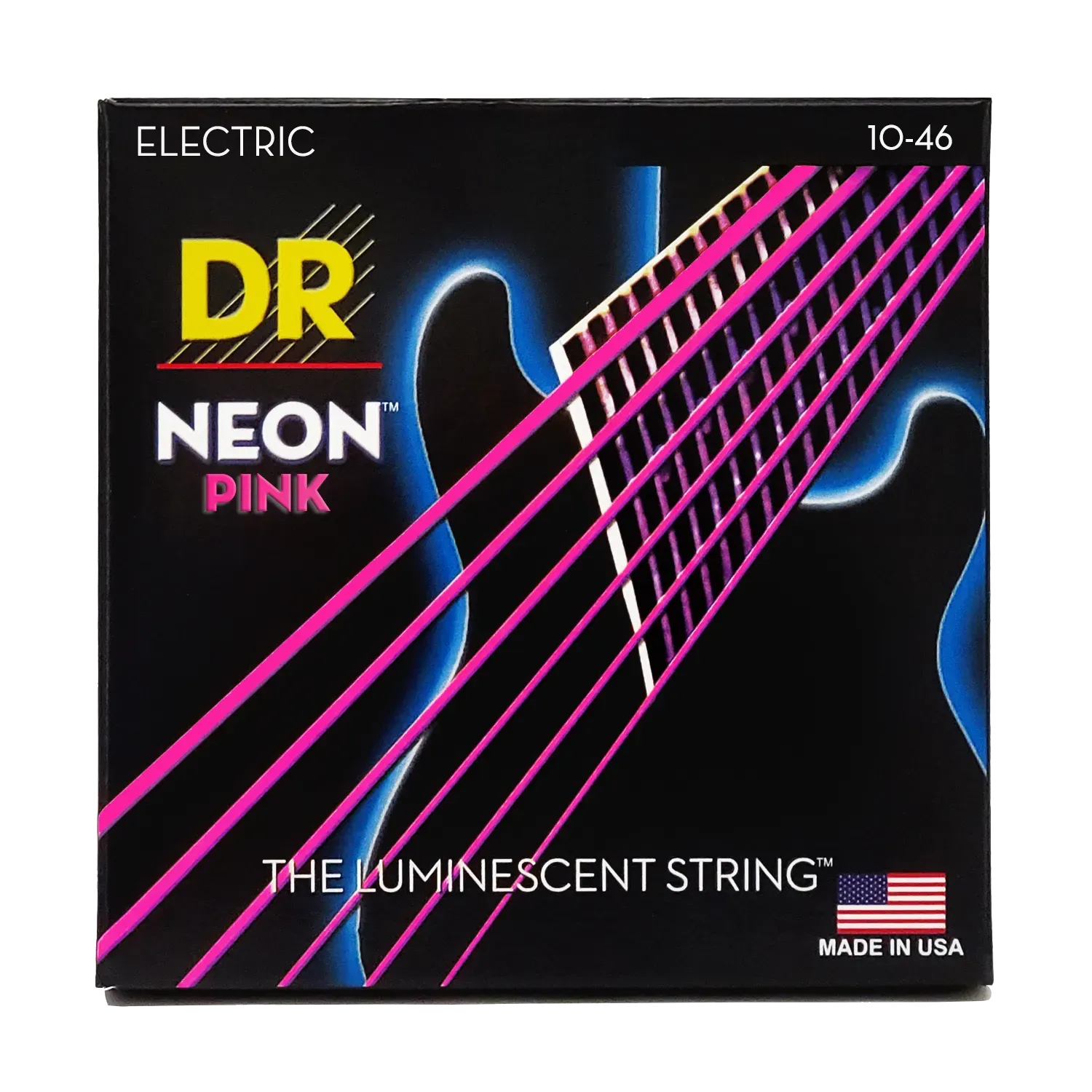 DR String Neon Pink K3 Coated Electric Guitar String Set - 10-46 Medium — view 2
