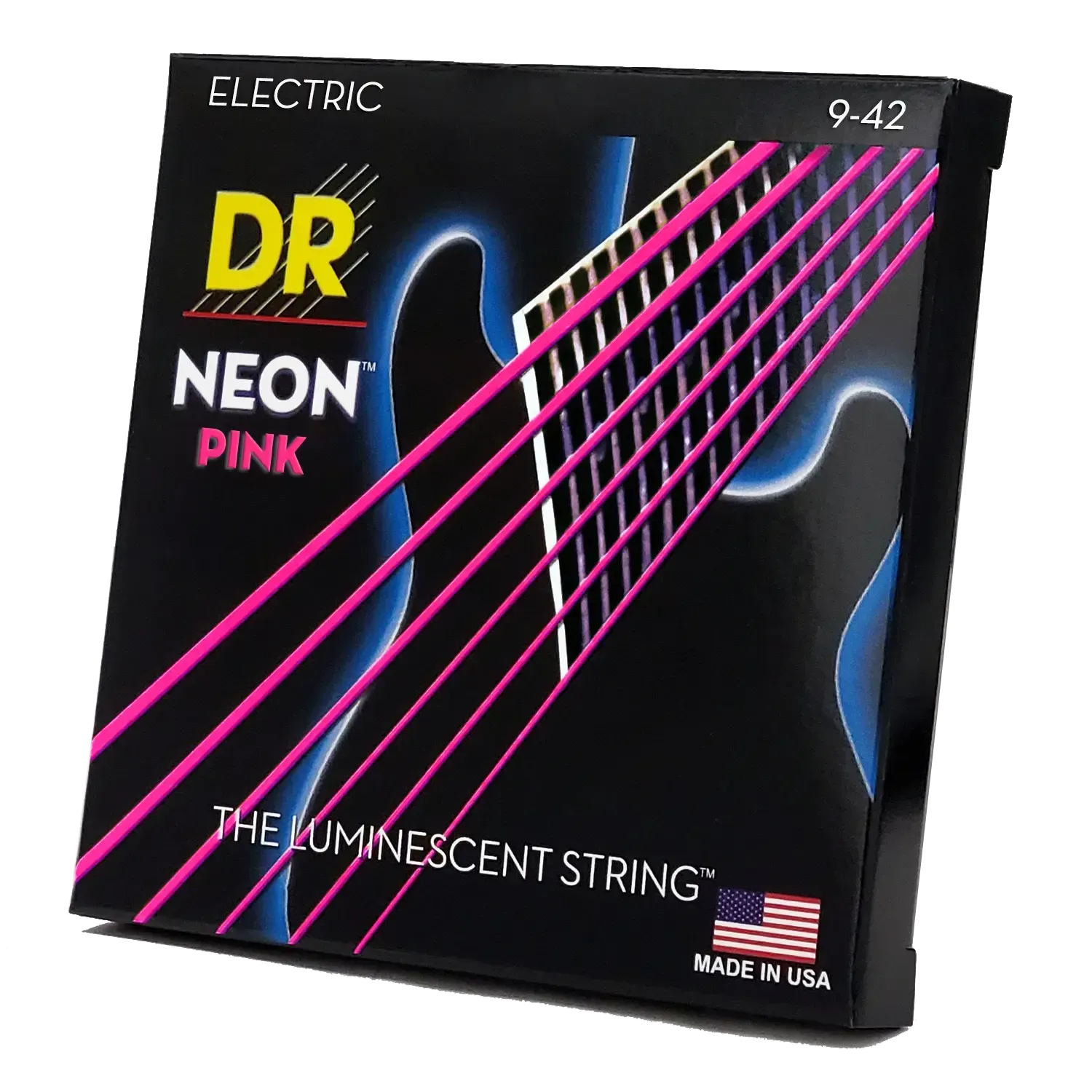 DR Strings Hi-Def NEON PINK, Coated Electric Strings (9-42) — view 1