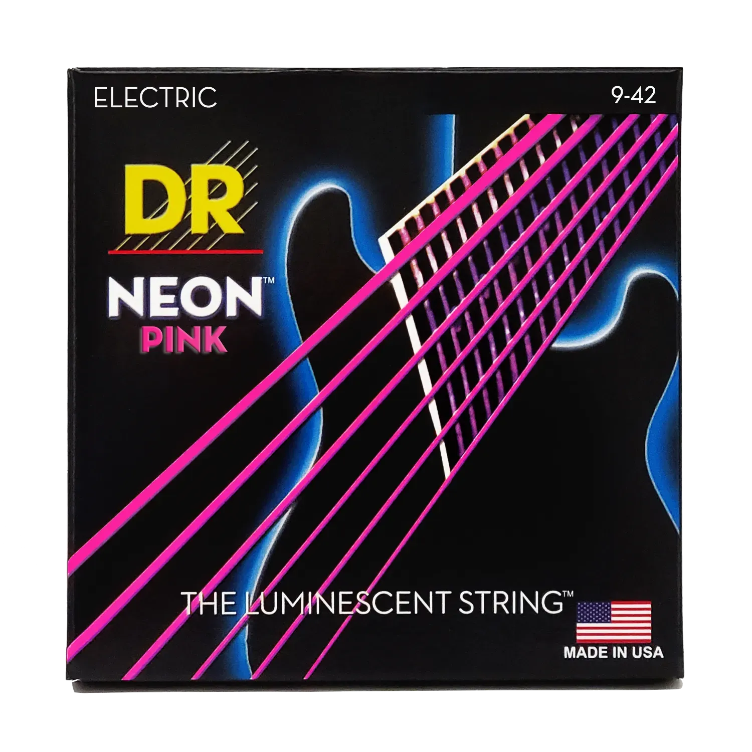 DR Strings Hi-Def NEON PINK, Coated Electric Strings (9-42) — view 2