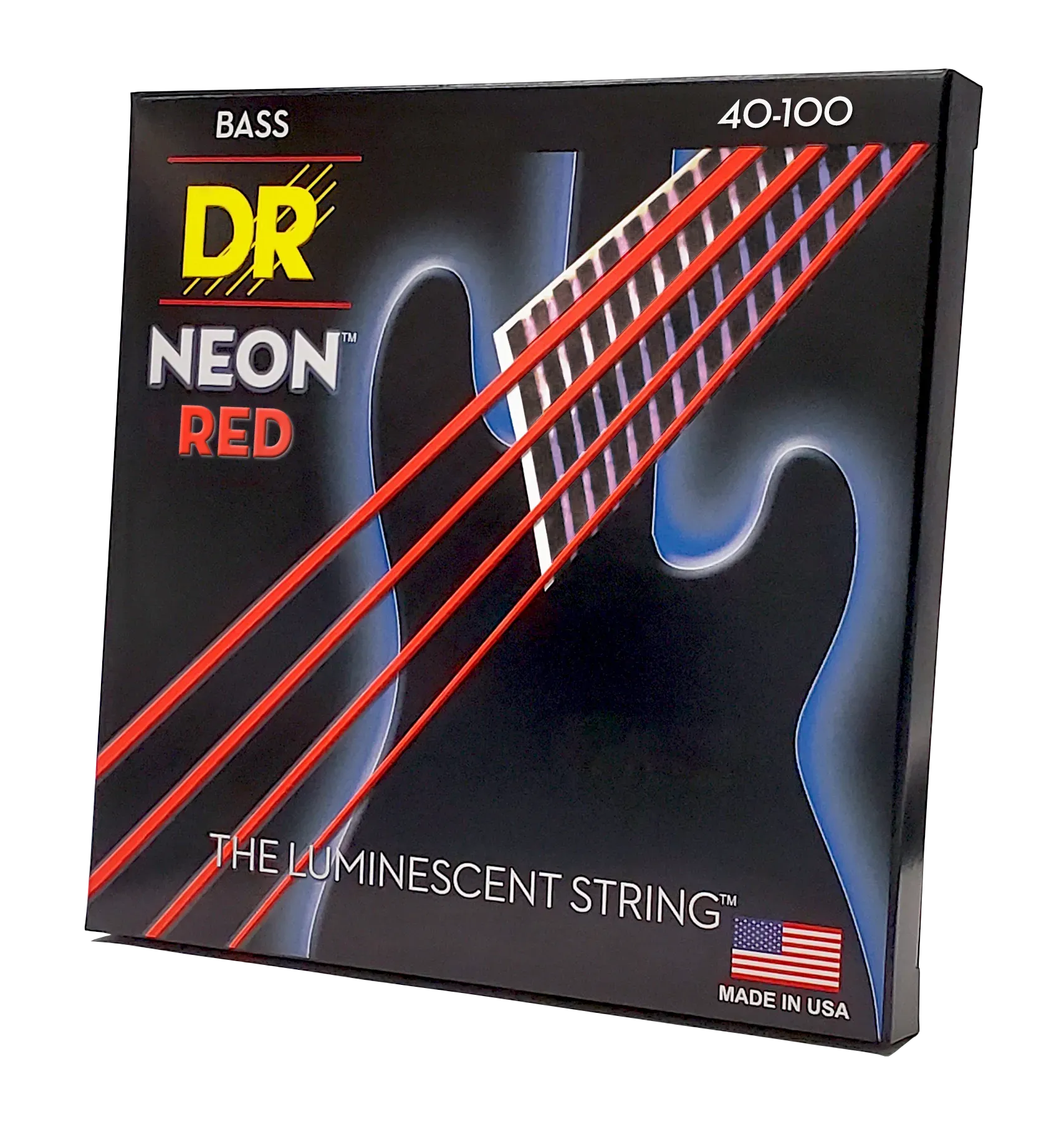 DR Strings Hi-Def Neon Red K3 Coated Electric Bass Strings Lite 40-100 — view 2
