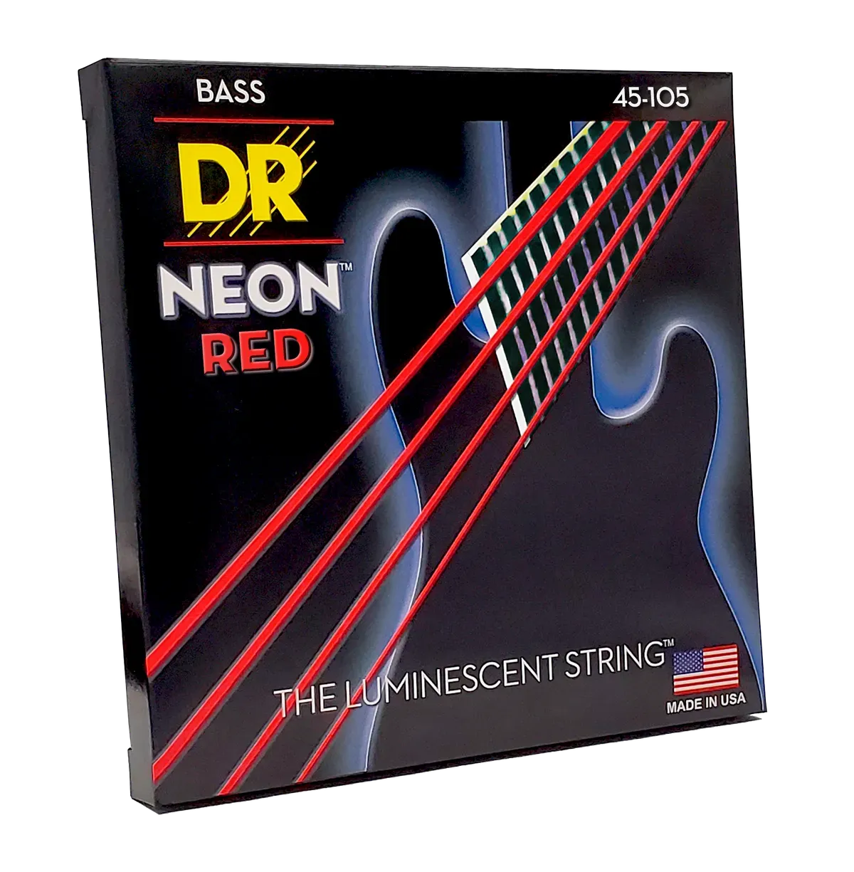 DR 5er Bass Hi-Def Neon Red Neon 4 Strings - 40-105 — view 2