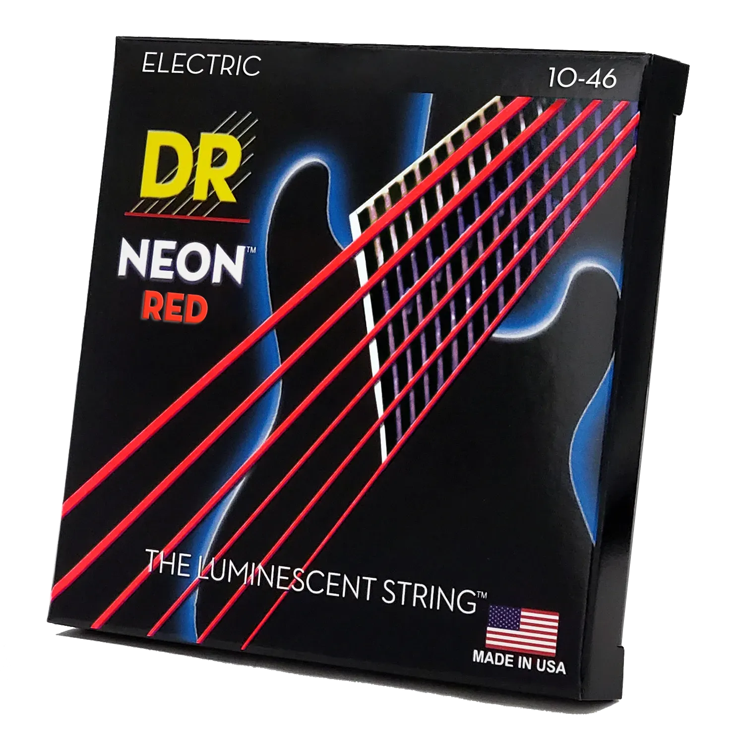 DR Strings Hi-Def NEON Red Coated Medium (10-46) Electric Guitar Strings — view 2