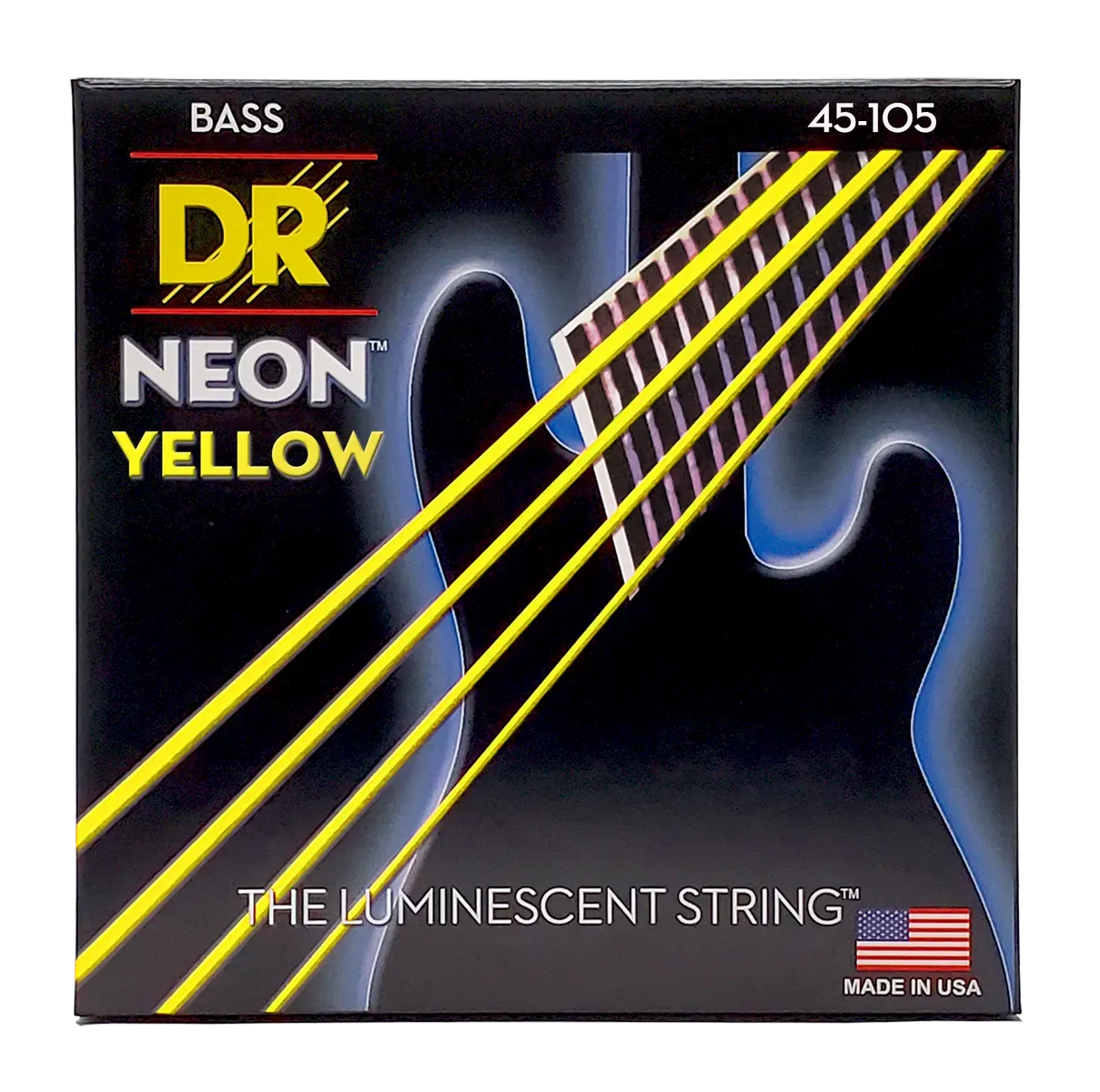 DR BASS STRINGS NEON YELLOW 4STR — view 3