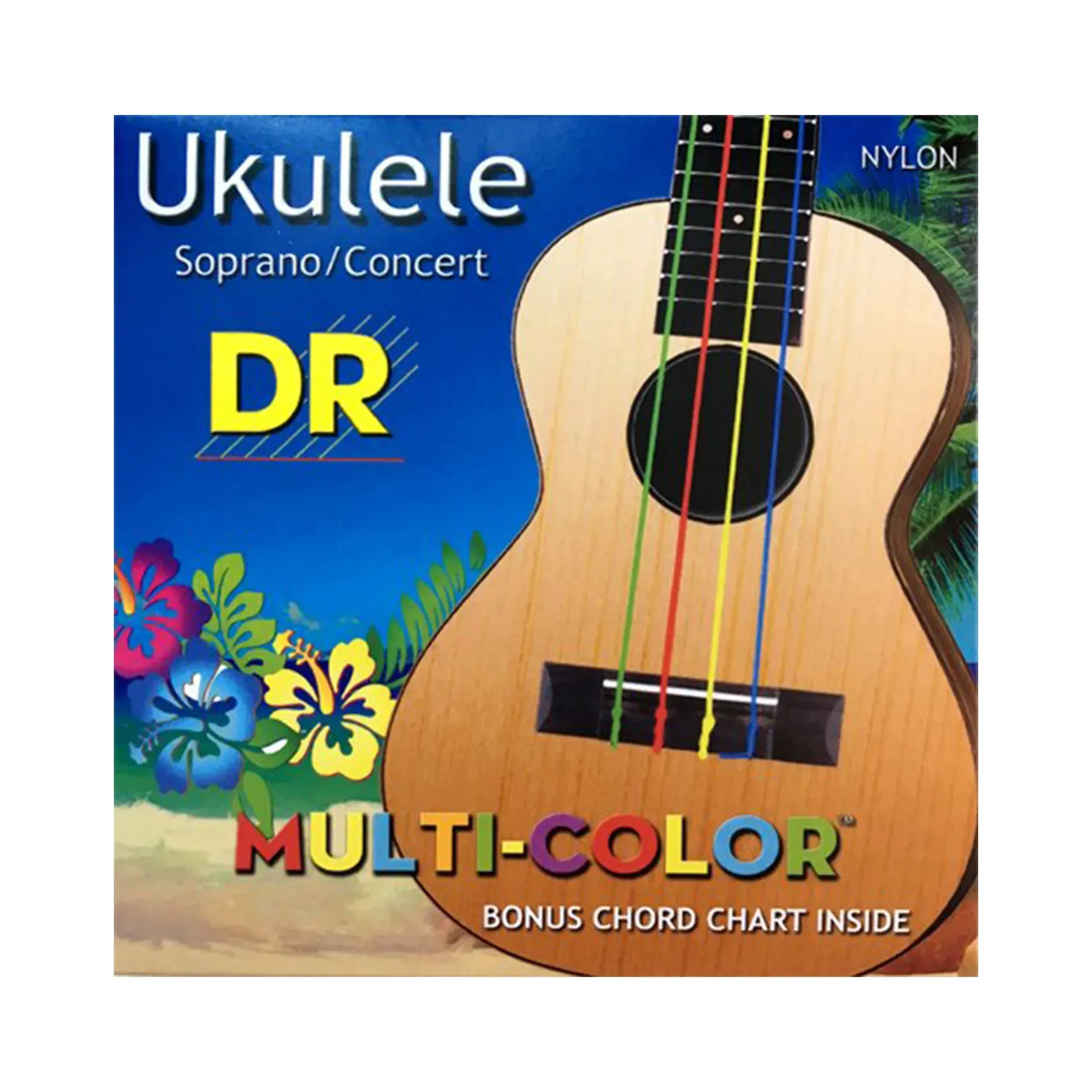 DR Strings UMCSC Multi-Color Soprano and Concert Nylon Ukulele Strings .024-.036