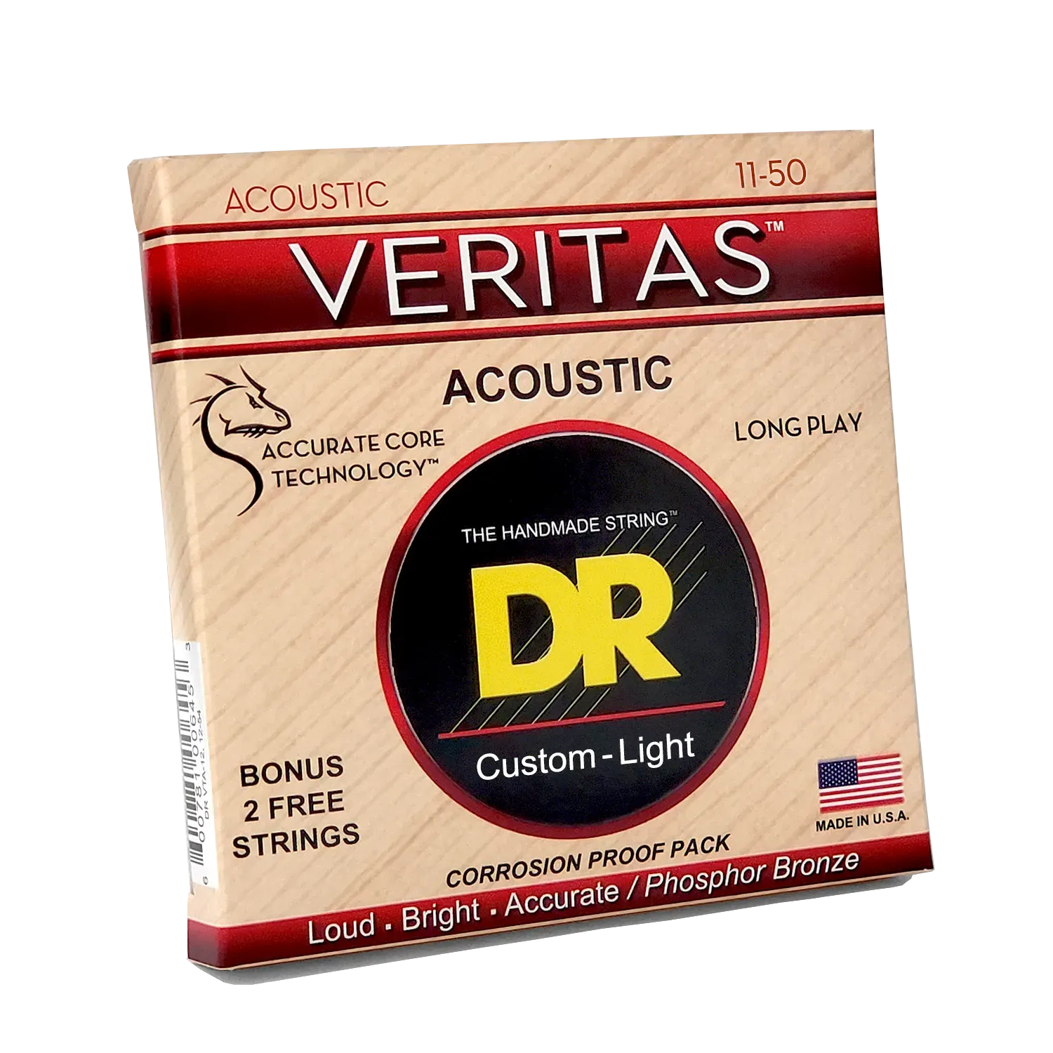 DR Strings Veritas - .011-.050 Custom Light Phosphor Bronze Acoustic Strings — view 1