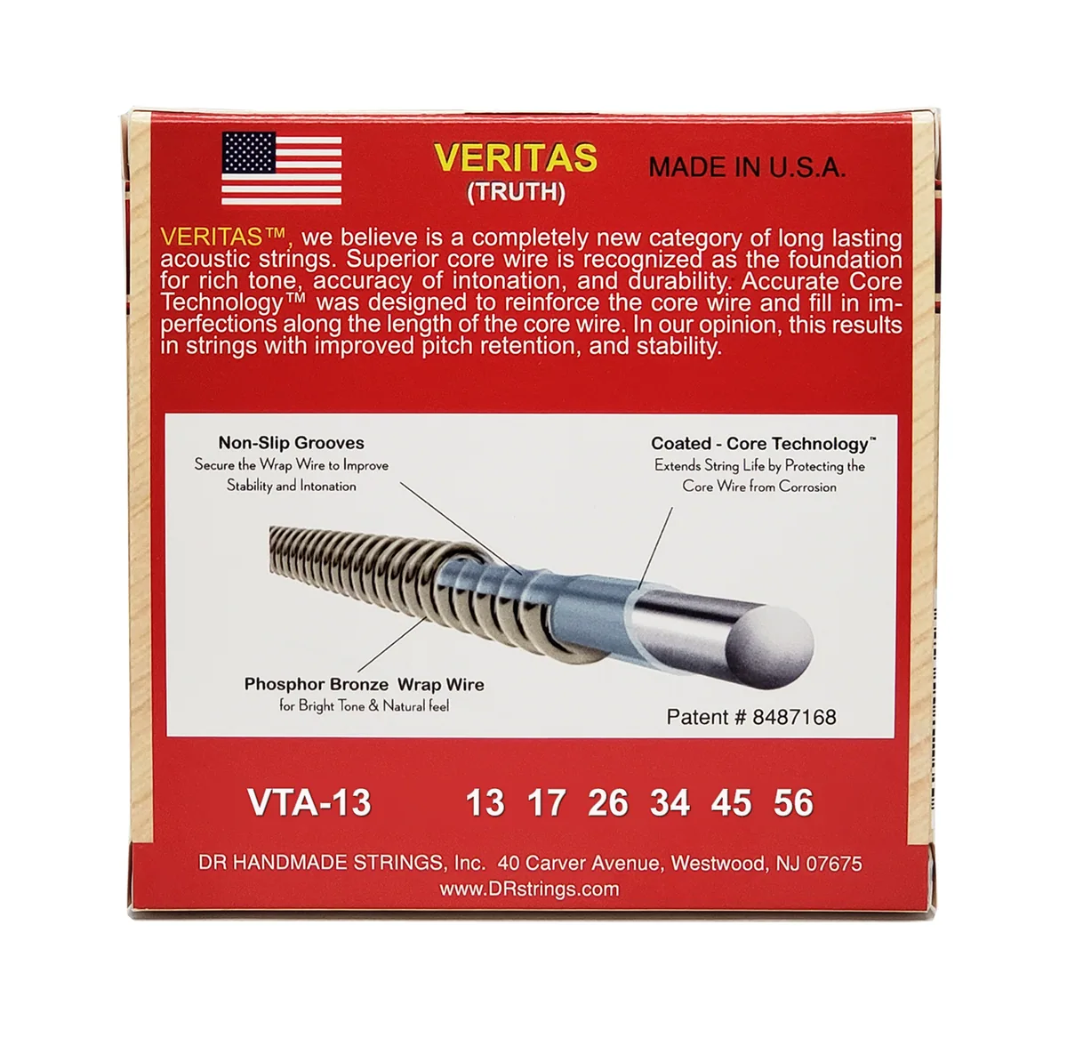 DR Strings VTA-13 Veritas - .013-.056 Medium Phosphor Bronze Acoustic Strings — view 4