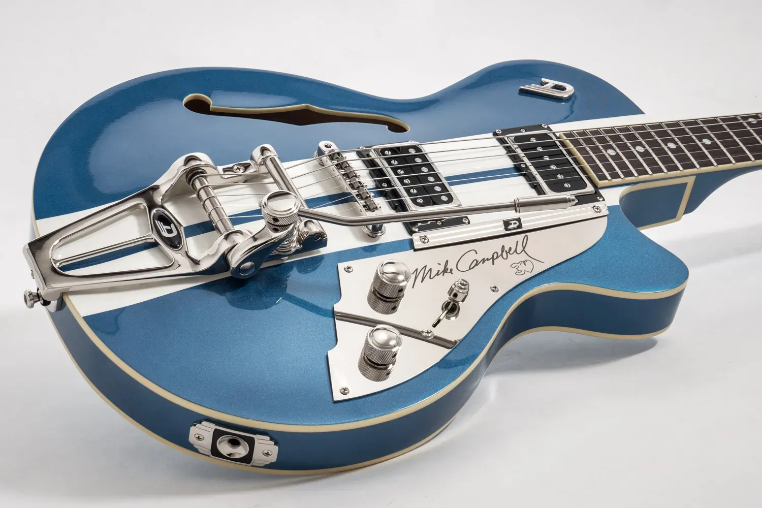 Duesenberg Alliance Mike Campbell I DTV-MC Semi Hollow Body Guitar- Catalina Blue — view 2