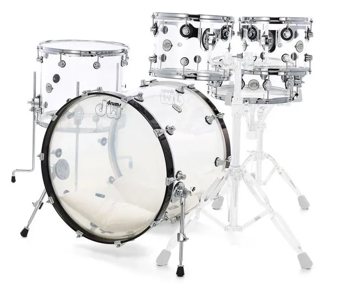 DW Design Series 5-piece Shell Pack - Clear Acrylic — view 2