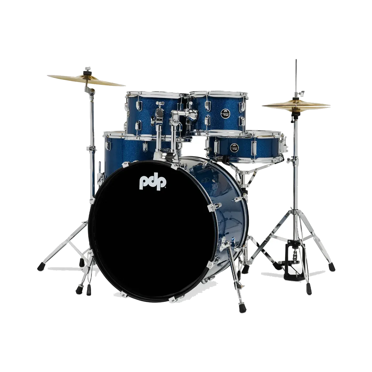 PDP Center Stage 5-piece Kit with Cymbals - Royal Blue Sparkle