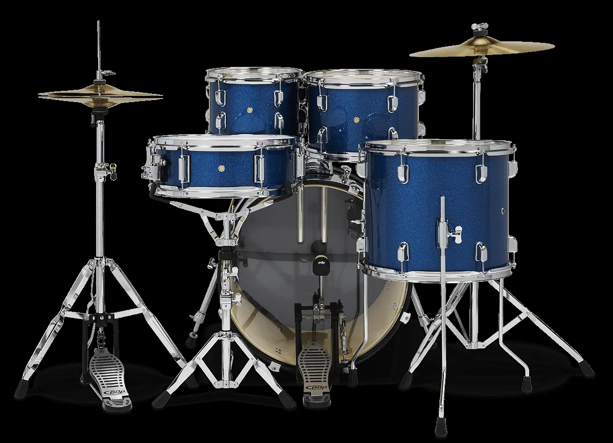 PDP Center Stage 5-piece Kit with Cymbals - Royal Blue Sparkle — view 2