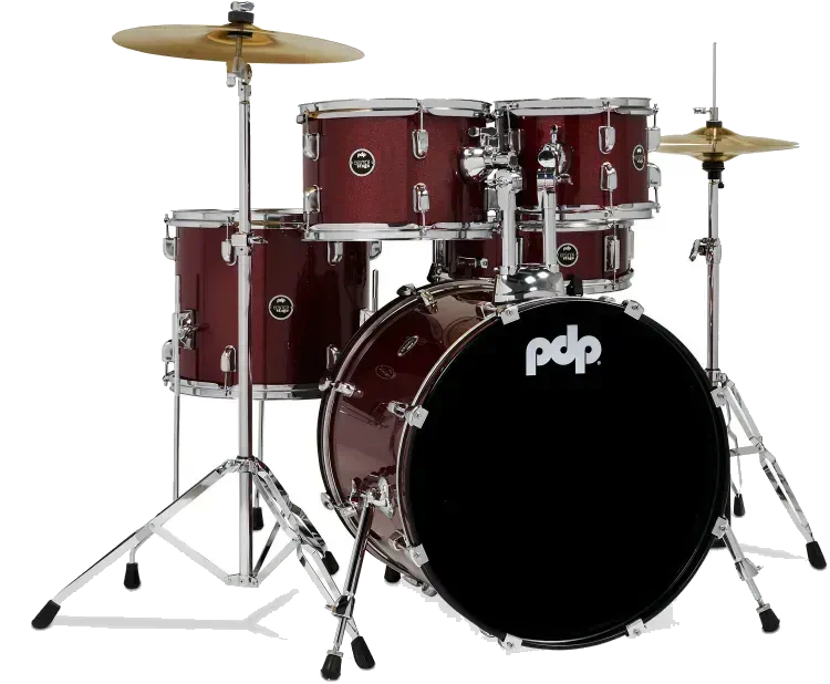 PDP Center Stage 5-piece Kit with Cymbals - Ruby Red Sparkle