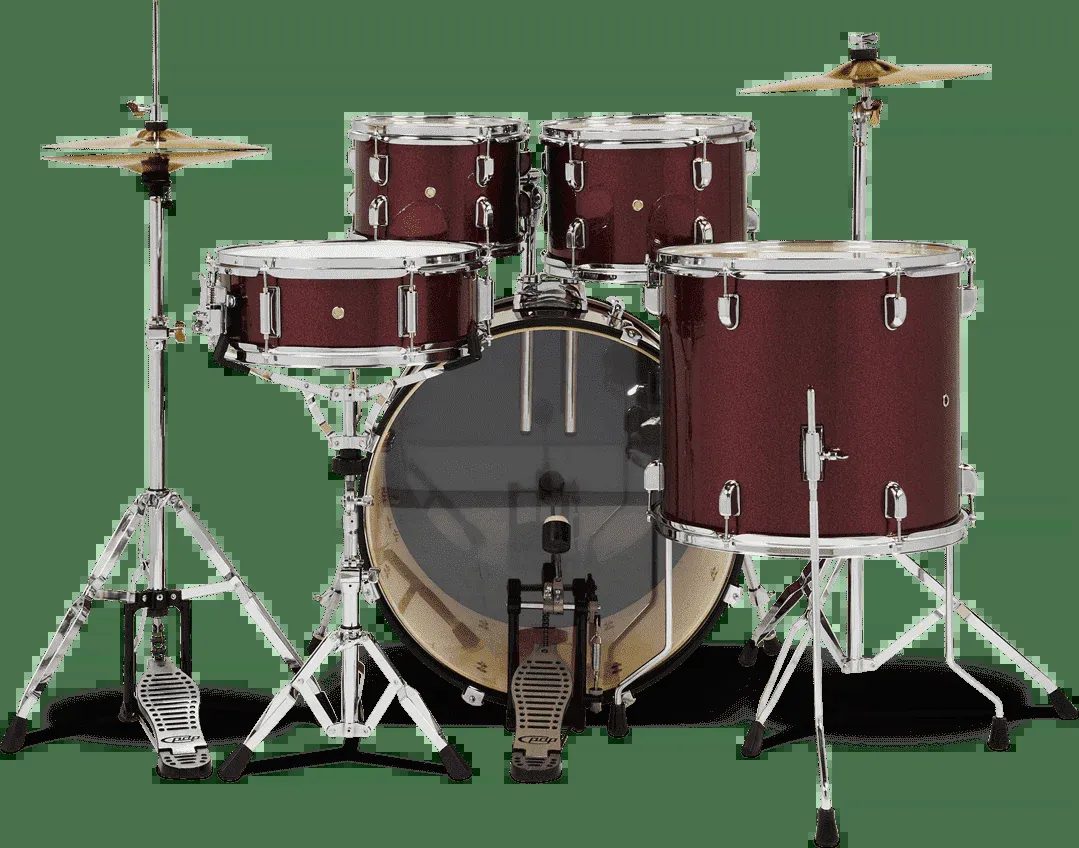 PDP Center Stage 5-piece Kit with Cymbals - Ruby Red Sparkle — view 2