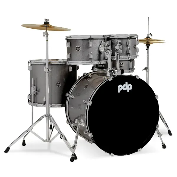 PDP Center Stage 5-piece Kit with Cymbals - Silver Sparkle