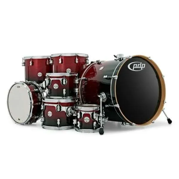 PDP Concept Maple Shell Pack 7-Piece Kit (Red to Black Fade) — view 1