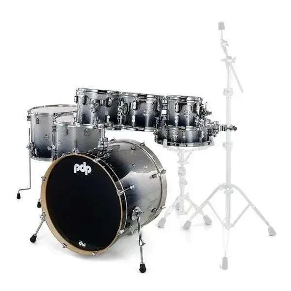PDP Concept Maple Shell Pack 7-Piece Kit - Silver to Black Fade — view 1