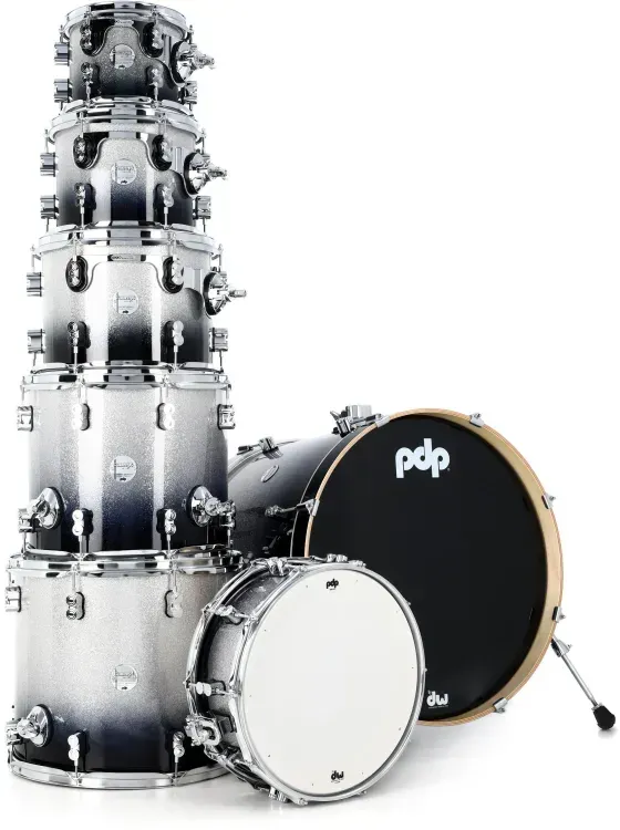 PDP Concept Maple Shell Pack 7-Piece Kit - Silver to Black Fade — view 3
