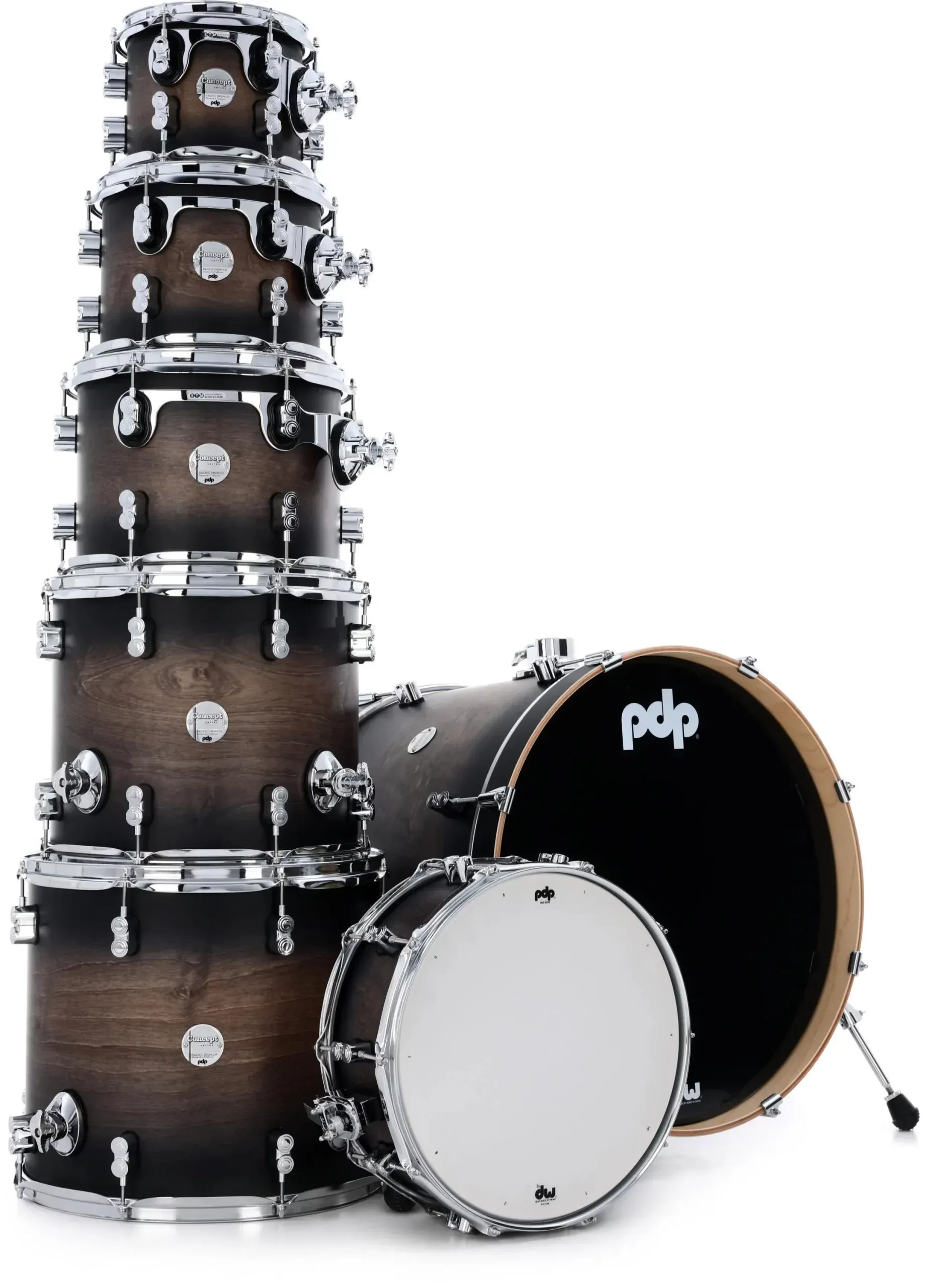 PDP Concept Maple Kit - Shell Pack 7-piece - Satin Charcoal Burst — view 3