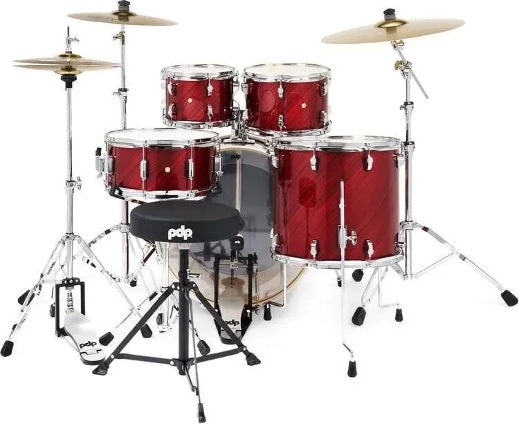 PDP Mainstage 5-piece Drum Set - Twisted Cherry Red — view 2