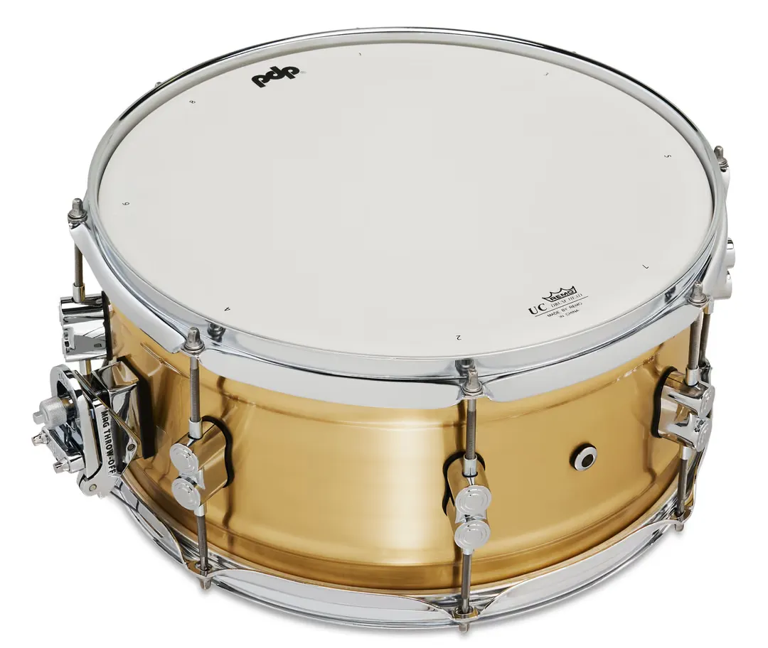 PDP Concept Brass Snare Drum – 6.5 x 14-inch – Natural Brushed Brass — view 6