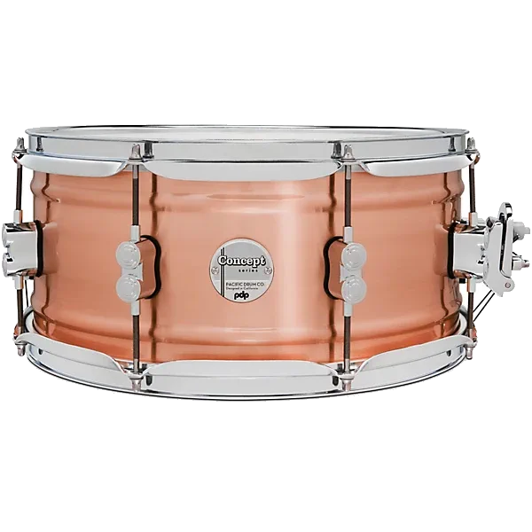 PDP Concept Copper Snare Drum – 6.5 x 14-inch – Natural Brushed Copper with Chrome Hardware