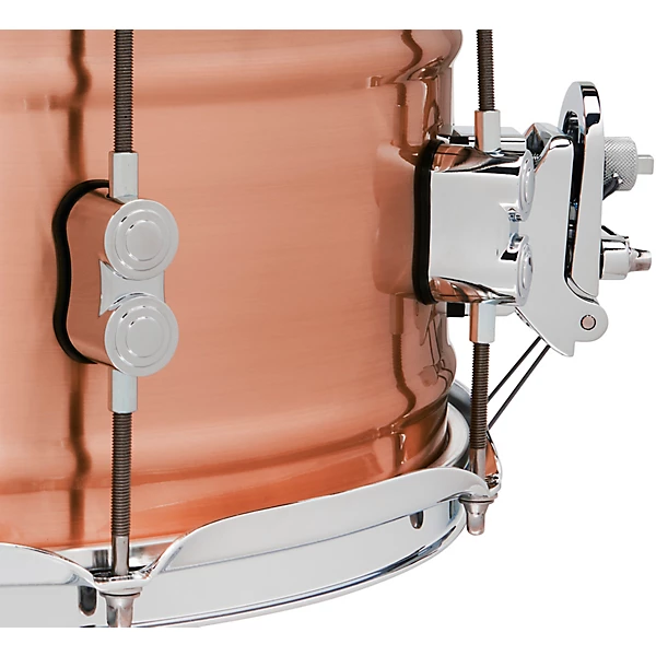 PDP Concept Copper Snare Drum – 6.5 x 14-inch – Natural Brushed Copper with Chrome Hardware — view 2