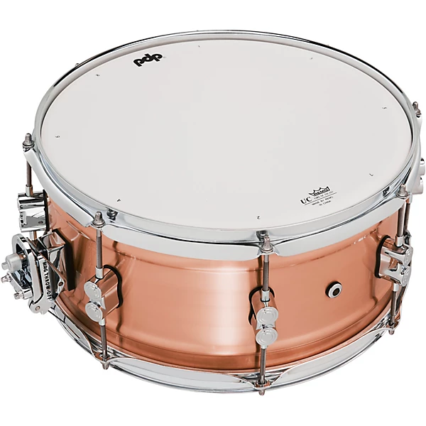 PDP Concept Copper Snare Drum – 6.5 x 14-inch – Natural Brushed Copper with Chrome Hardware — view 4