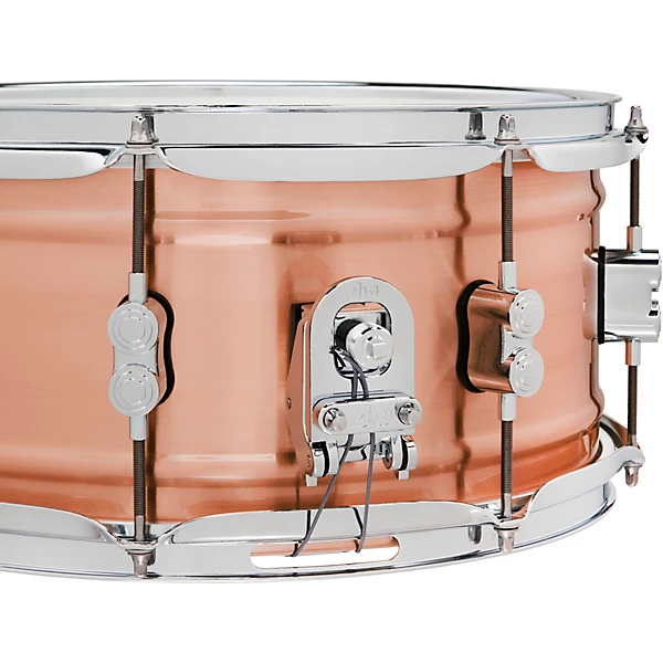 PDP Concept Copper Snare Drum – 6.5 x 14-inch – Natural Brushed Copper with Chrome Hardware — view 5