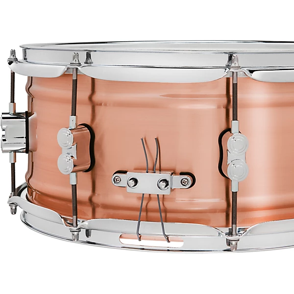 PDP Concept Copper Snare Drum – 6.5 x 14-inch – Natural Brushed Copper with Chrome Hardware — view 7