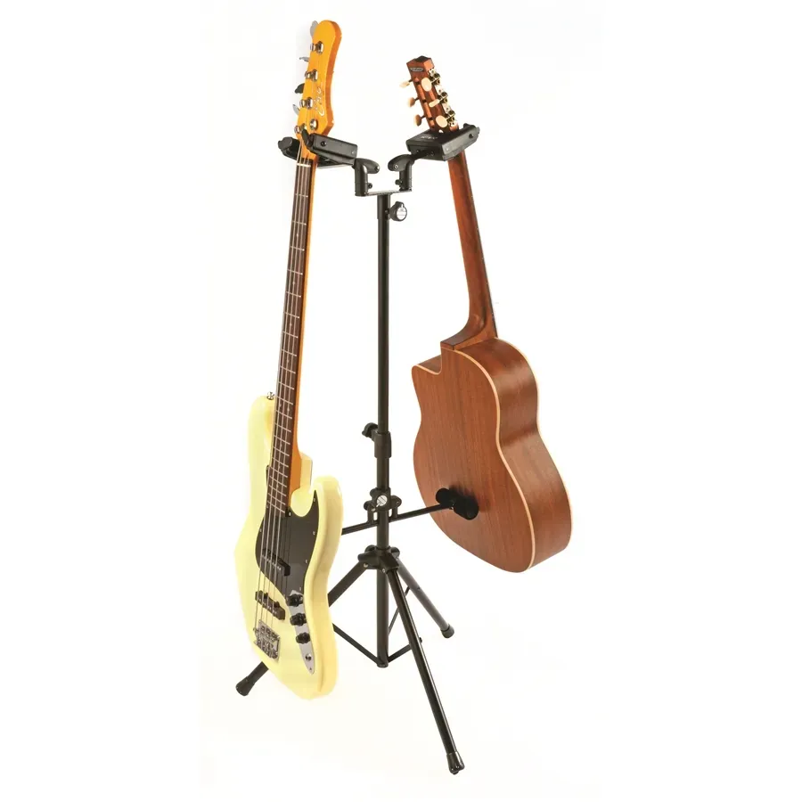Quik Lok Universal Dual Acoustic/Electric Guitar Stand With Self-Locking Yoke — view 2