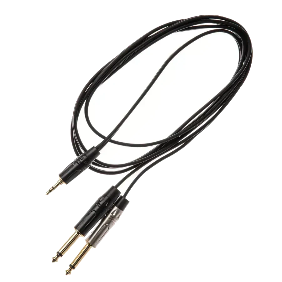 Quik Lok – JUST J352J-3 Cable Jack Stereo 3.5 (mini) 2 x Jack Mono 6.3 – 2m