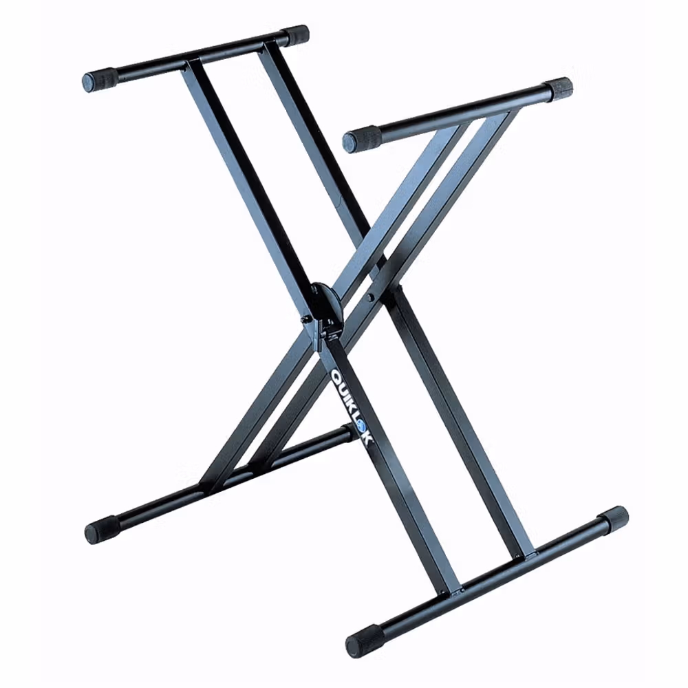 Quik Lok Heavy-Duty Double-Brace Single-Tier X-Style Keyboard Stand — view 1