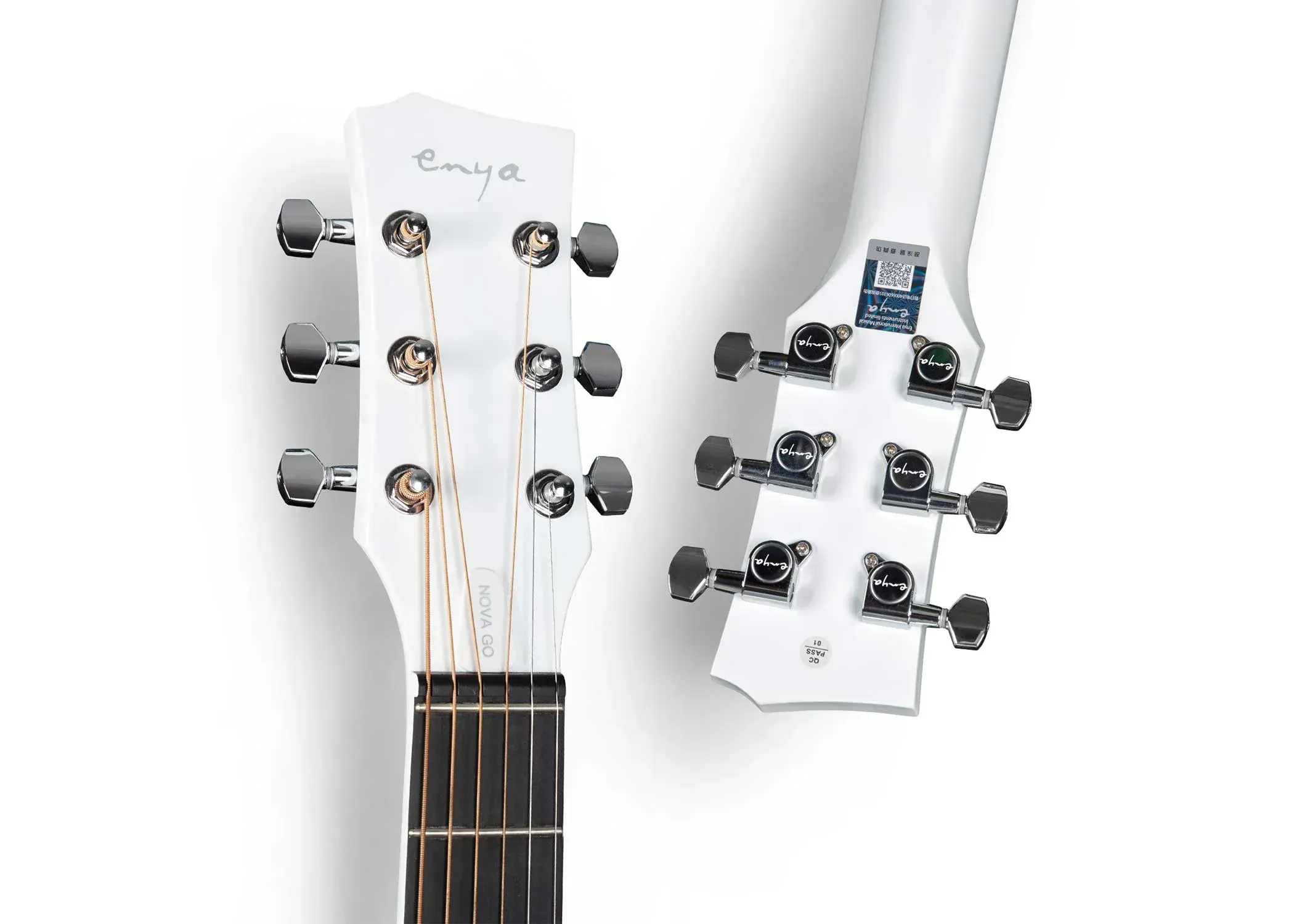 Enya Nova Go SP1 Carbon Fibre Electro-Acoustic Guitar - White — view 5