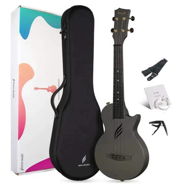 Enya Nova UE Pro Black Electro Tenor Ukulele — view 2