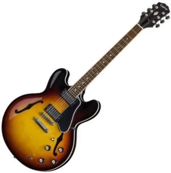 Epiphone ES-335 Semi-hollowbody Electric Guitar - Vintage Sunburst — view 2