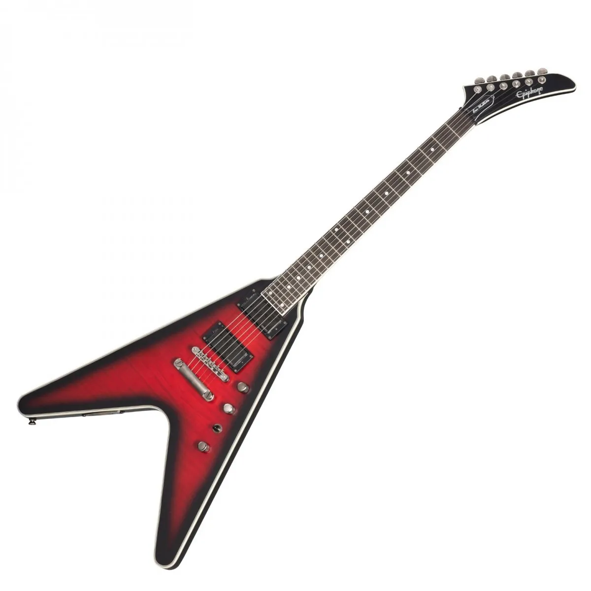Epiphone Dave Mustaine Flying V Prophecy Electric Guitar – Aged Dark Red Burst — view 2