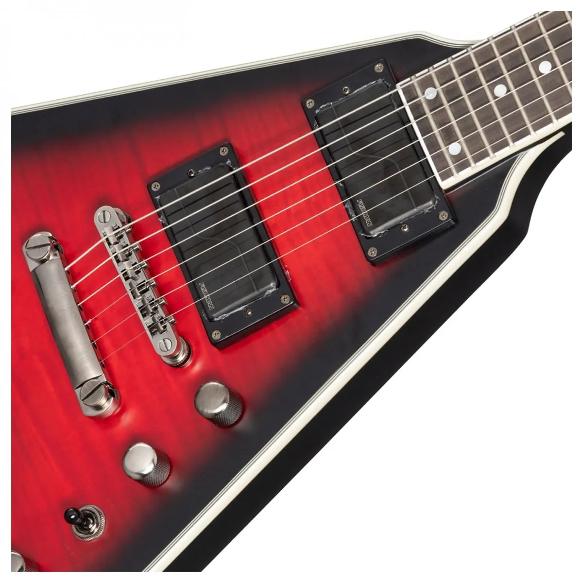 Epiphone Dave Mustaine Flying V Prophecy Electric Guitar – Aged Dark Red Burst — view 3