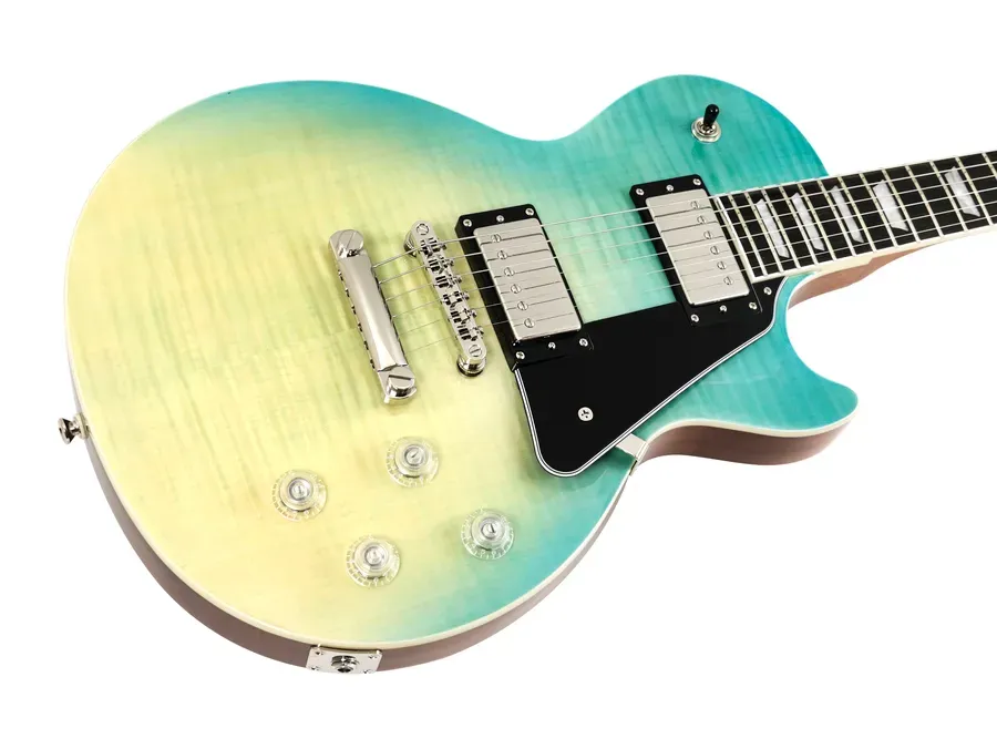 Epiphone Les Paul Modern Figured Guitar - Caribbean Blue Fade — view 3