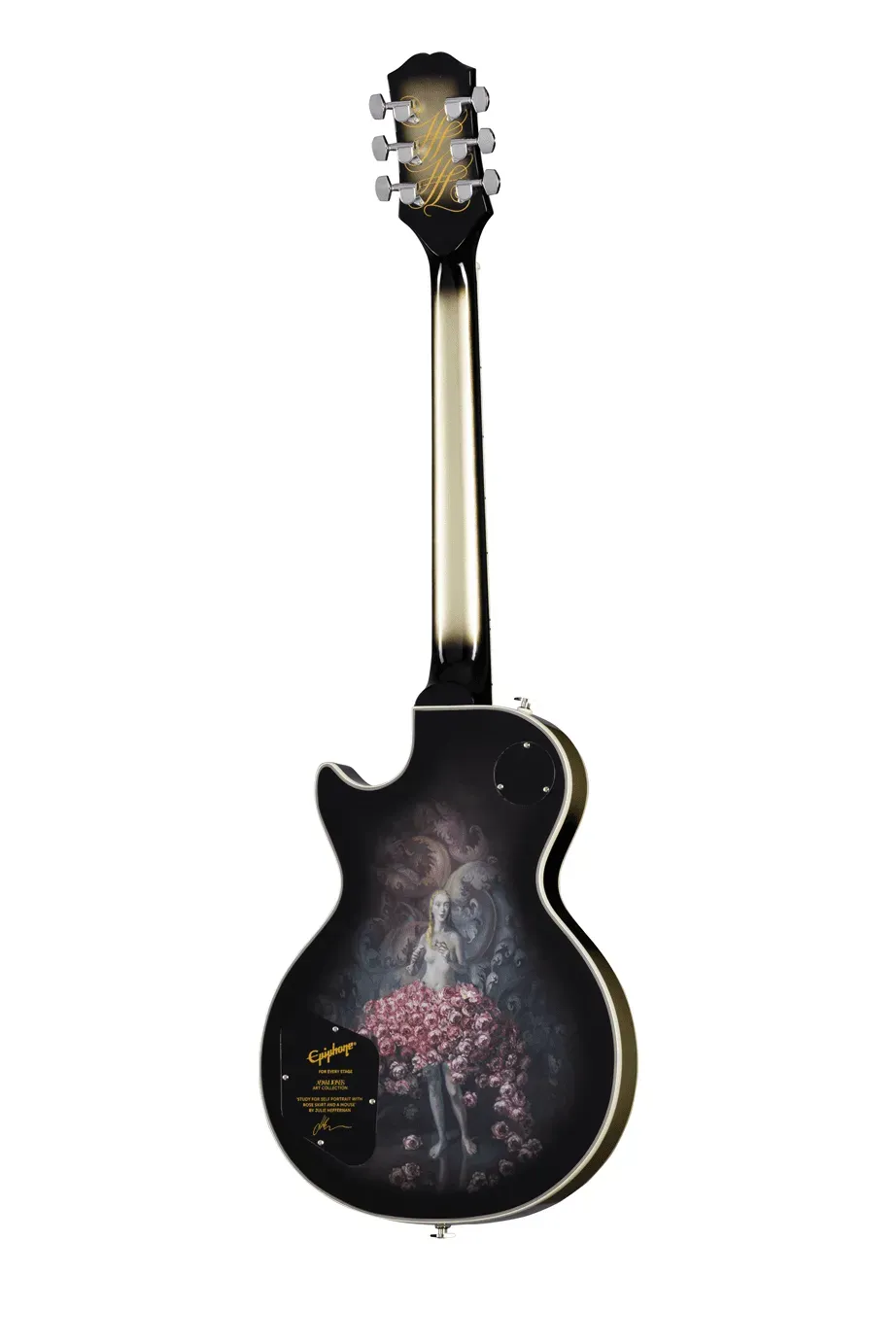 Epiphone Adam Jones Les Paul Custom Art Collection Les Paul - Julie Heffernan’s “Study For Self-Portrait with Rose Skirt and a Mouse” — view 3