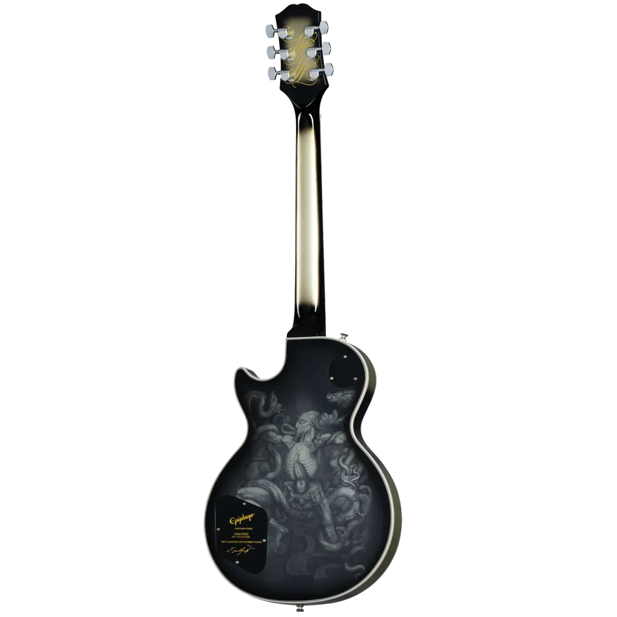 Epiphone Adam Jones Les Paul Custom Art - Ernst Fuchs Anti-Laokoon 1965 Electric Guitar in Silverburst — view 3