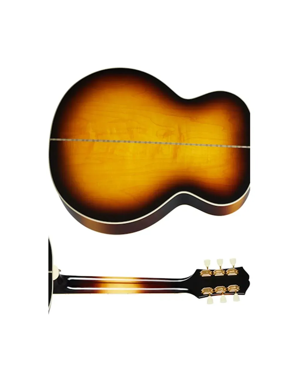 Epiphone J-200 Acoustic-electric Guitar - Aged Vintage Sunburst Gloss — view 3