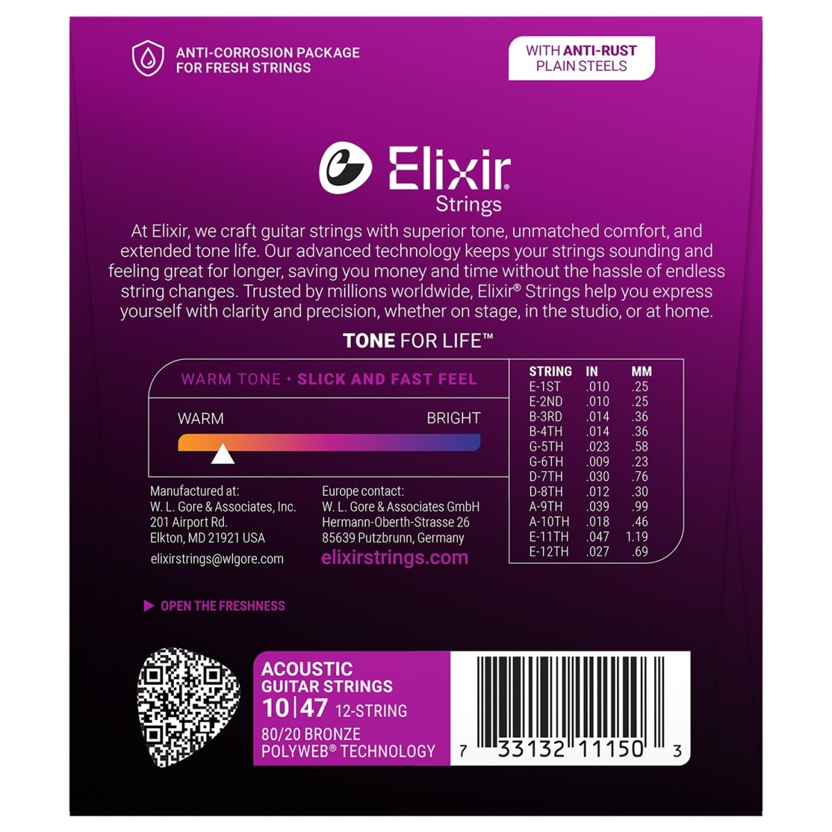 Elixir Polyweb 12-String Acoustic Guitar Strings -10-47 — view 2