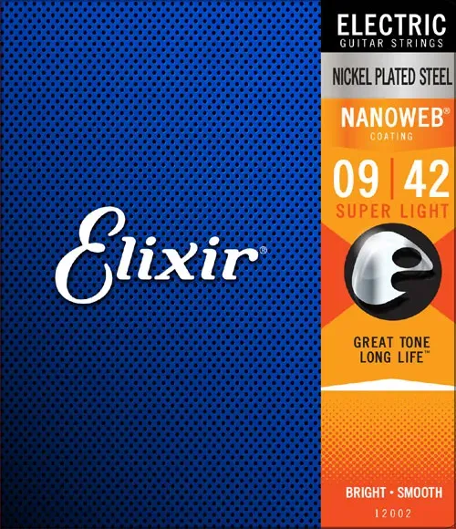 Elixir 12002 Electric Super Light Nickel Plated Steel Nanoweb 0.09-0.42