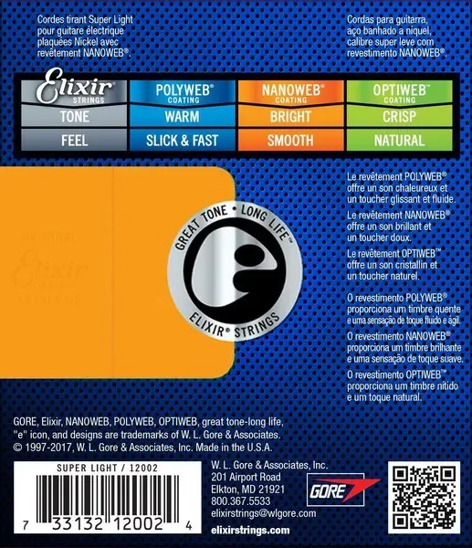 Elixir 12002 Electric Super Light Nickel Plated Steel Nanoweb 0.09-0.42 — view 2